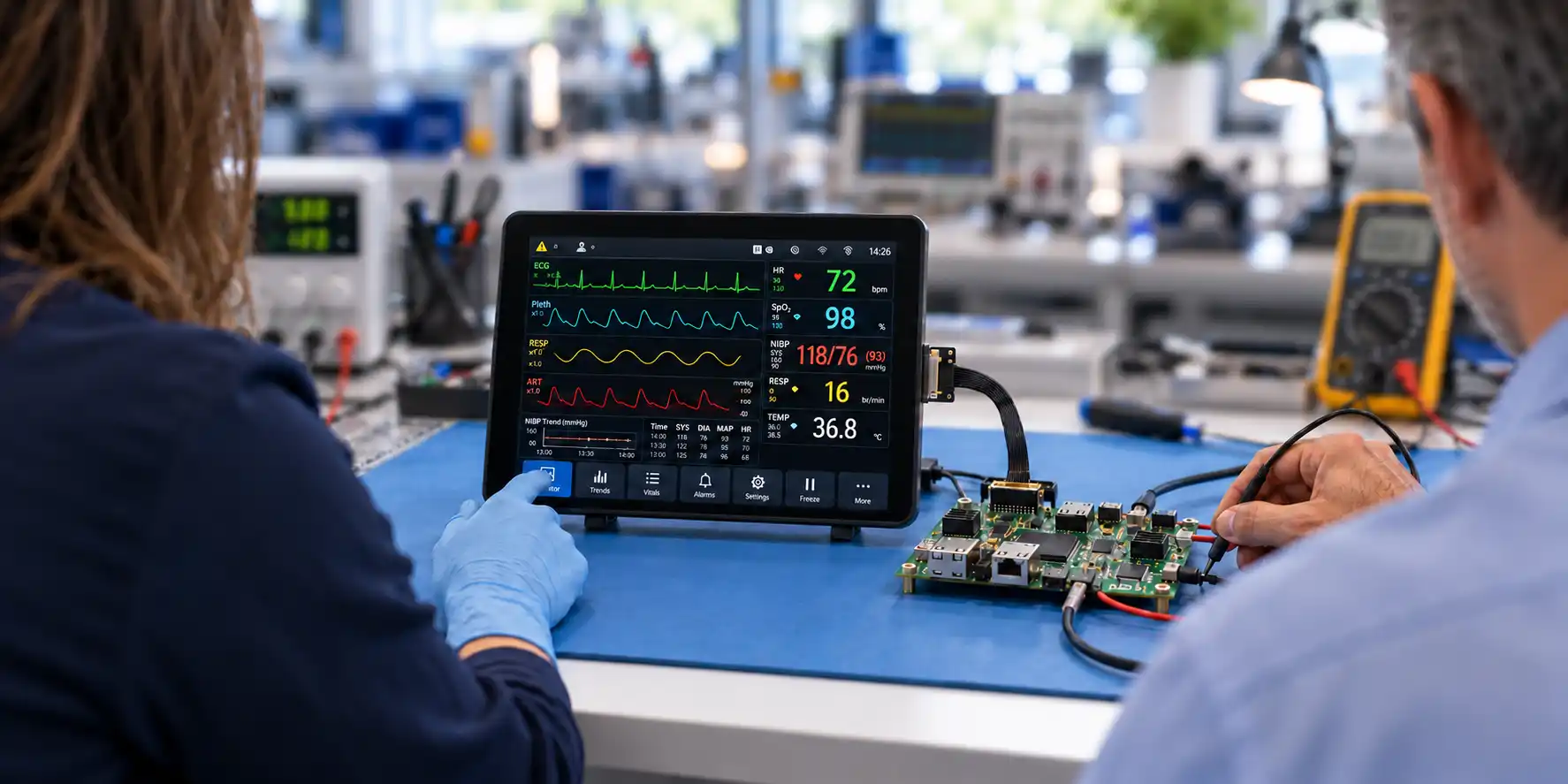 Anders engineers working on a embedded display design